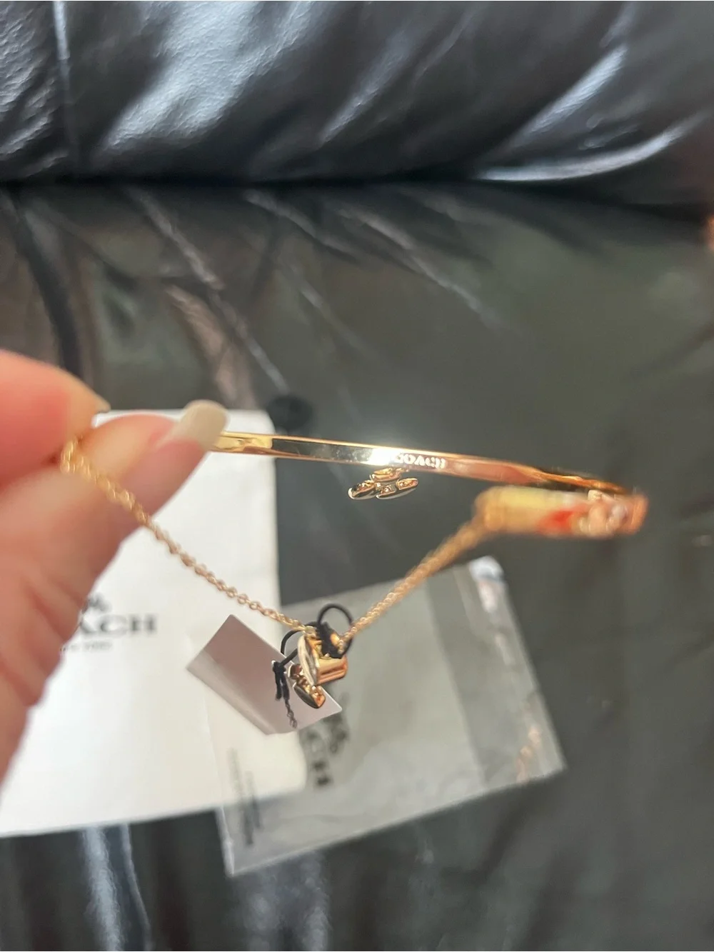 New Coach Cherry Charm Bangle Bracelet